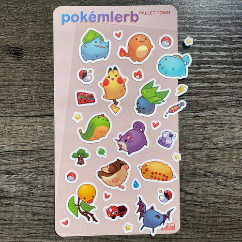 Pokemlerb Sticker Sheet • Waterproof Cute Derp Stickers