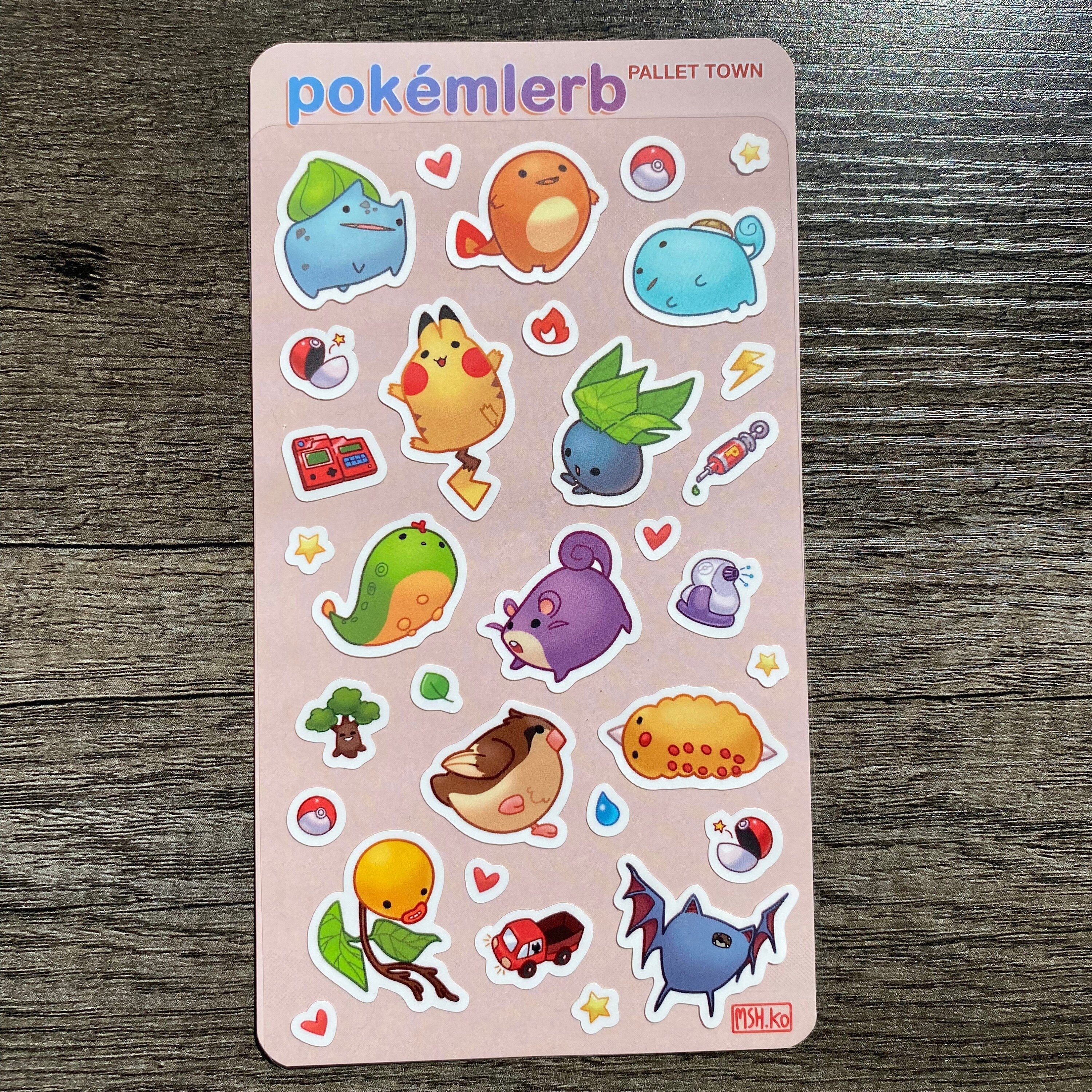 Pokemlerb Sticker Sheet • Waterproof Cute Derp Stickers