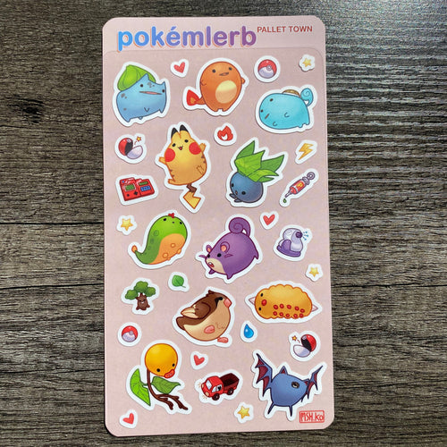 Pokemlerb Sticker Sheet • Waterproof Cute Derp Stickers