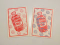 Calpico postcard · linocut print