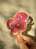 Snake flower knot sticker 2.9" · snek · zodiac