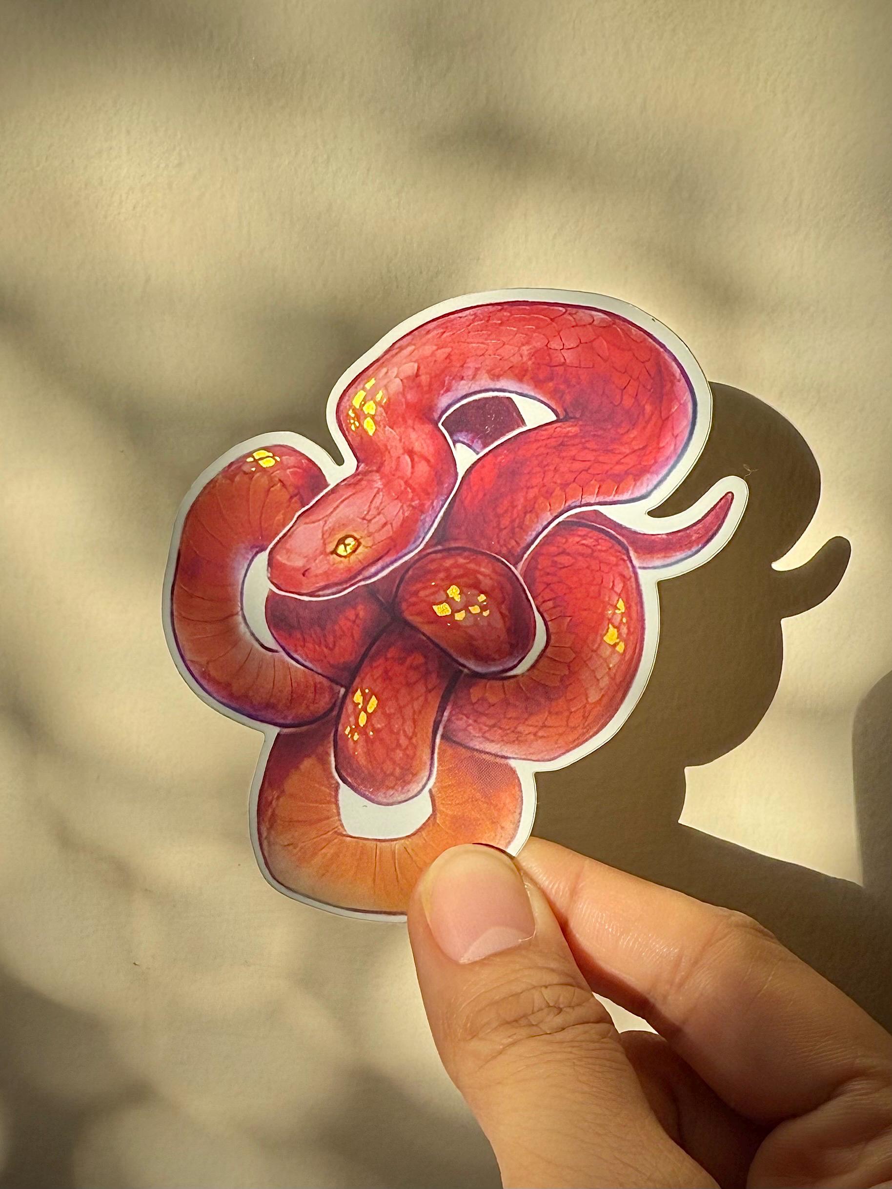 Snake flower knot sticker 2.9" · snek · zodiac