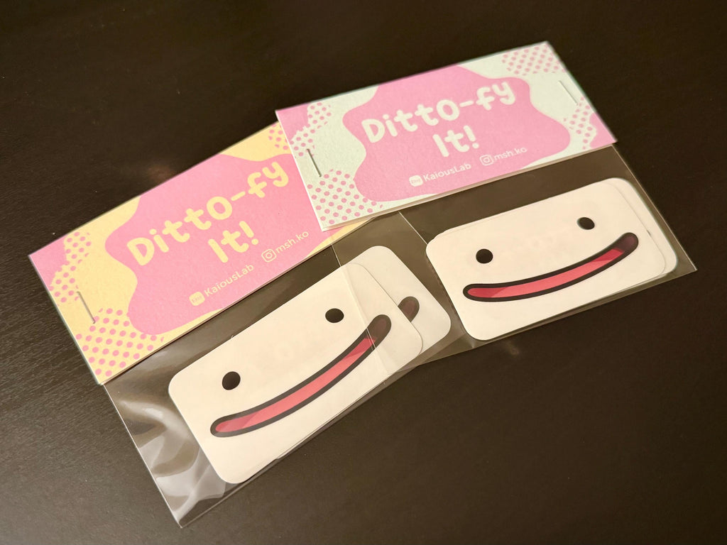 Ditto-fy It! Rectangle Sticker · Transparent Waterproof · Poke Pokopia • Ditto face sticker