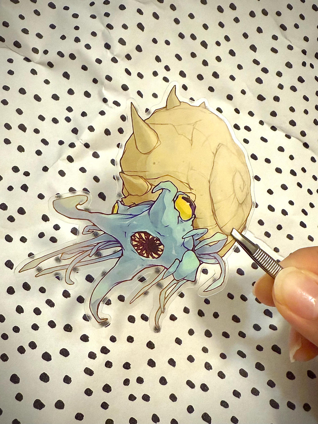 Poke Clear Omastar Nautilus Sticker · Waterproof · Videogame