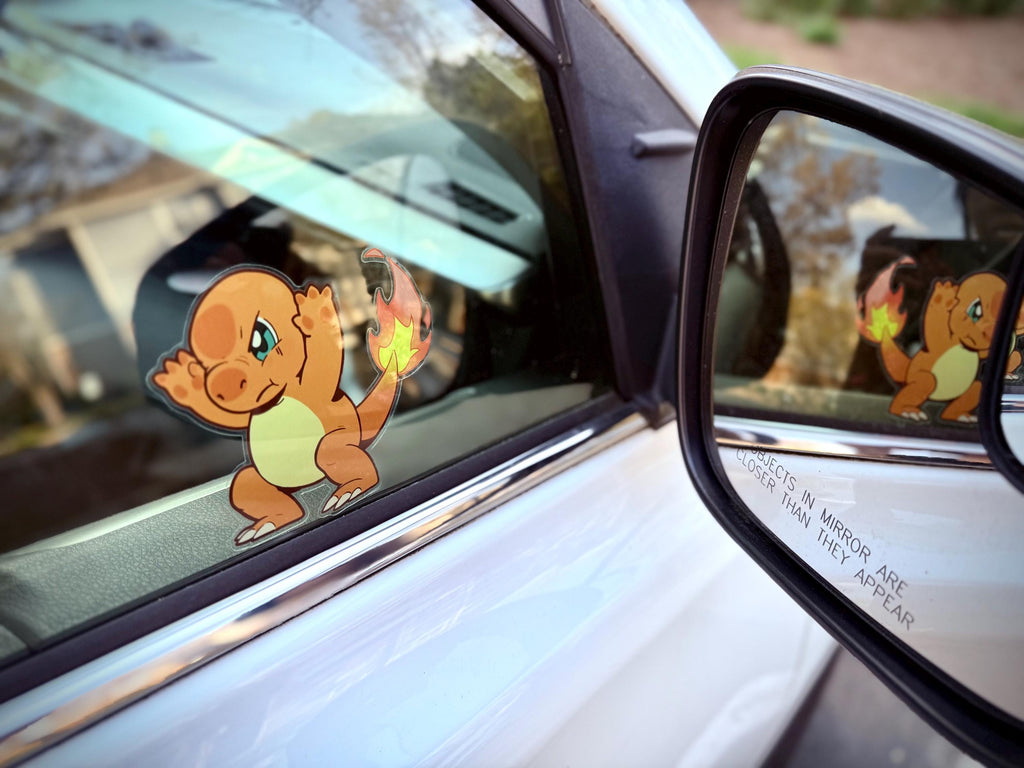 Char *NEW* Front-adhesive Sticker Easter Egg • Car Window • Peeker • Pokopia