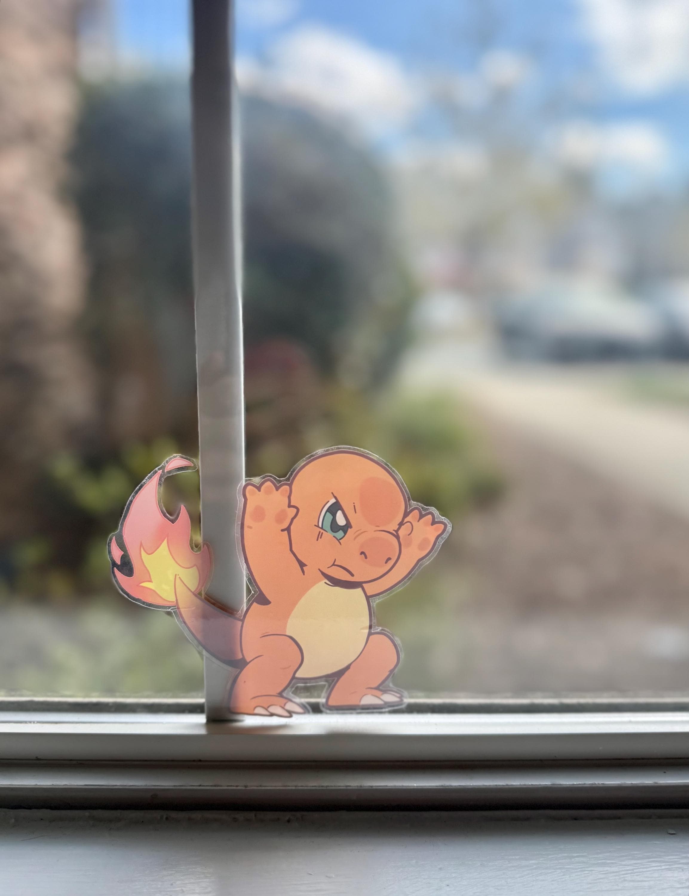 Char *NEW* Front-adhesive Sticker Easter Egg • Car Window • Peeker • Pokopia