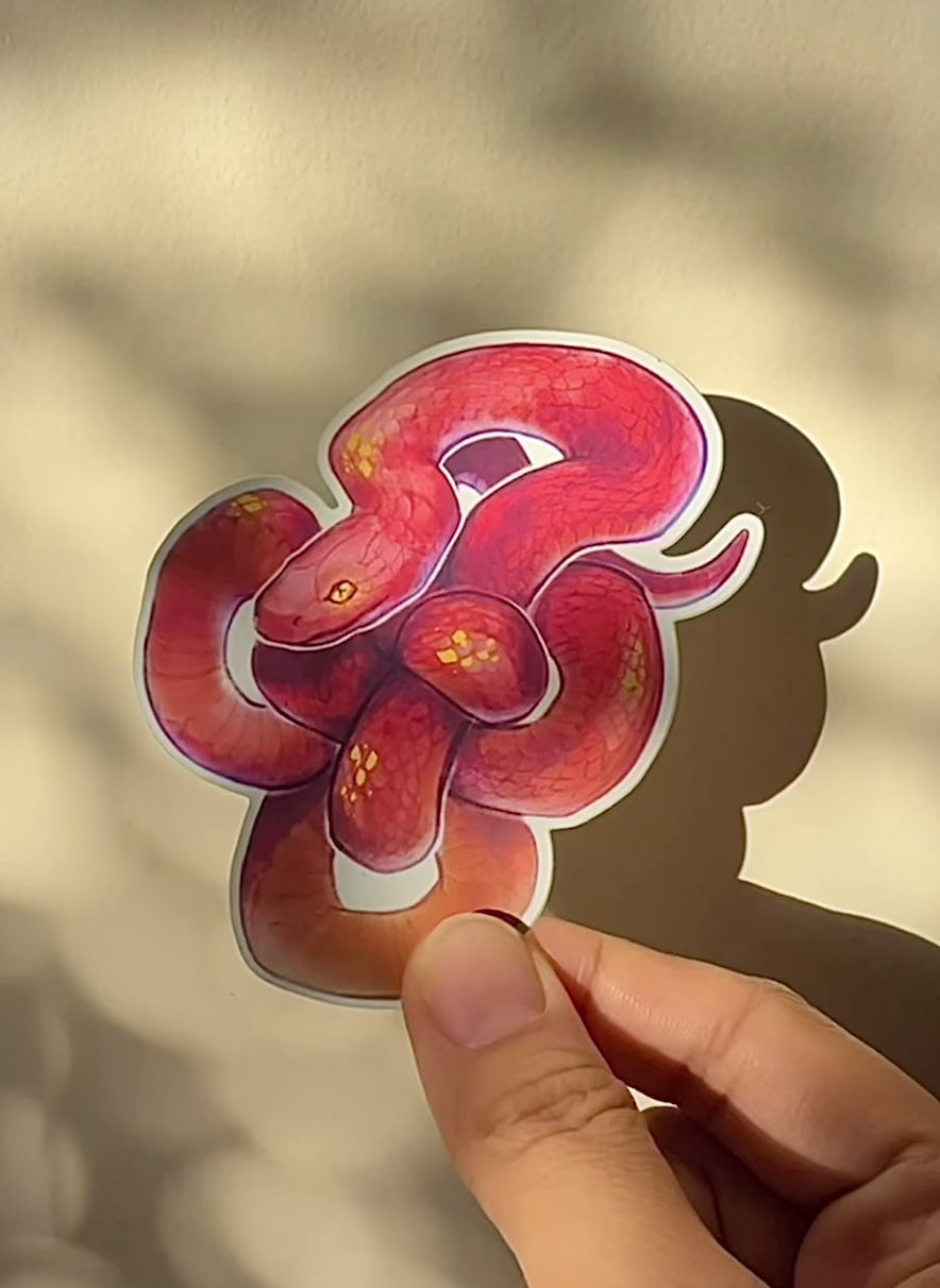 Snake flower knot sticker 2.9" · snek · zodiac